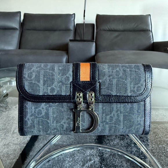 Authentic Christian Dior Folding Wallet Trotter D Mark - Picture 3 of 7